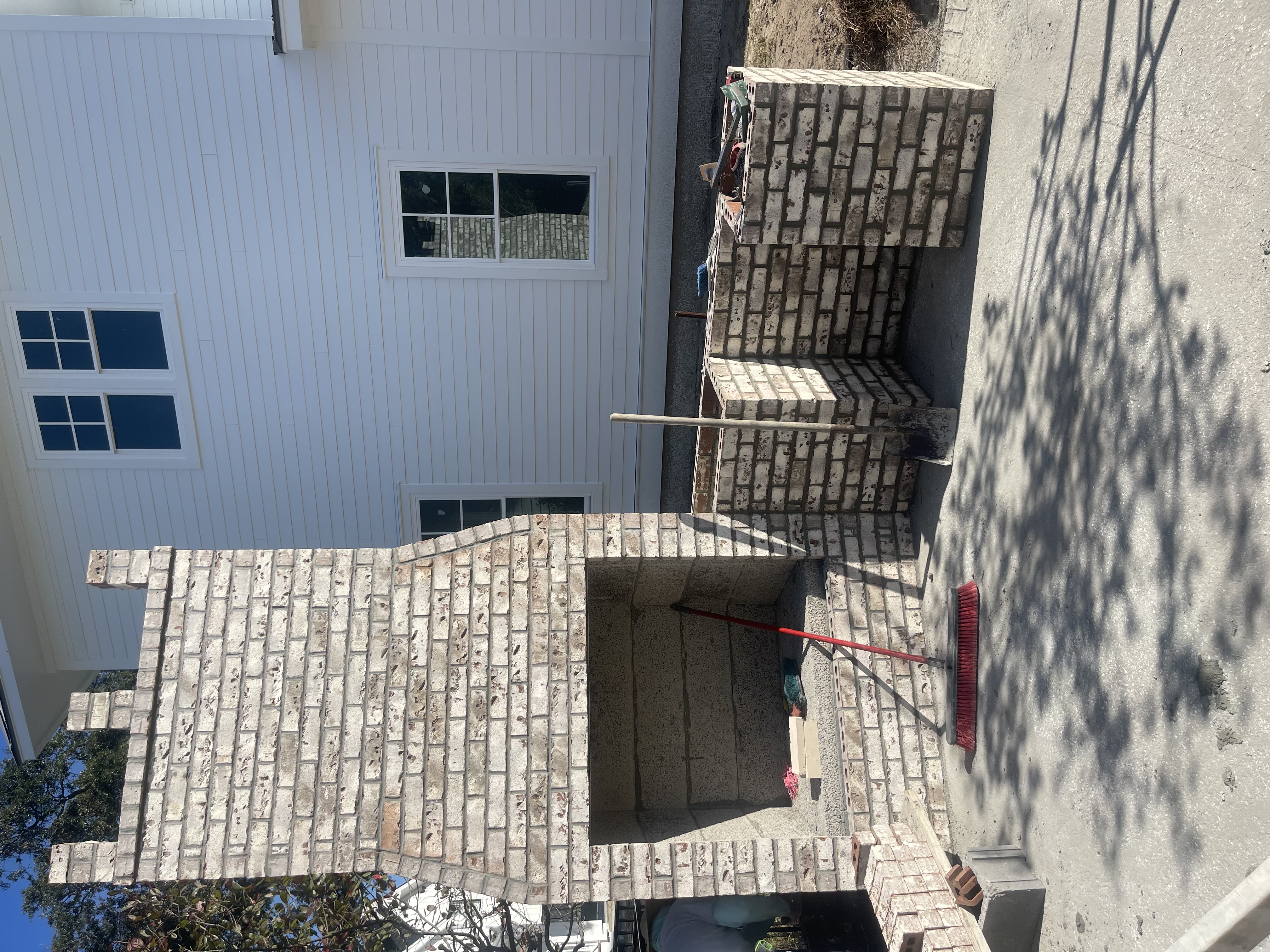 Brick veneer steps and entryway on modern home
