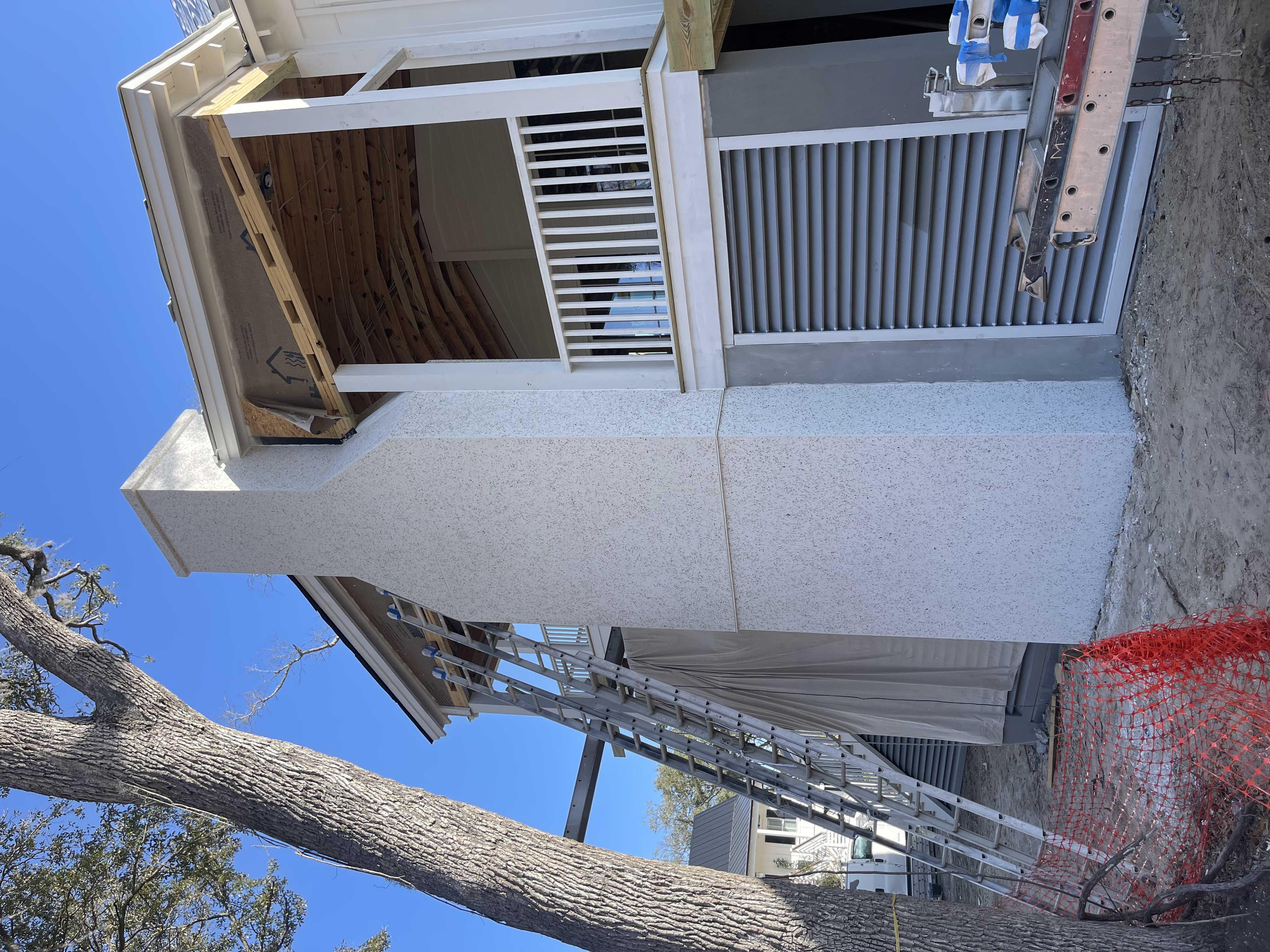 Smooth stucco exterior finish on new construction home